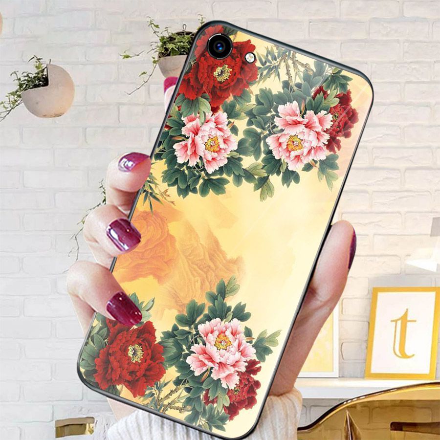 Ốp điện thoại kính cường lực cho máy Oppo A39/NEO9S - mẫu đơn MS MAUDON067