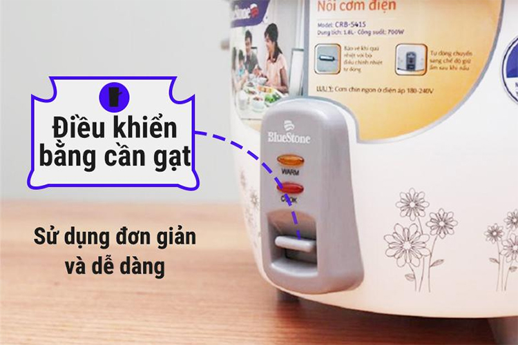 Nồi Cơm Điện Nắp Rời Bluestone CRB-5425 - 2.2L - Hàng chính hãng Nồi Cơm Điện Nắp Rời Bluestone CRB-5425 - 2.2L - Hàng chính hãng