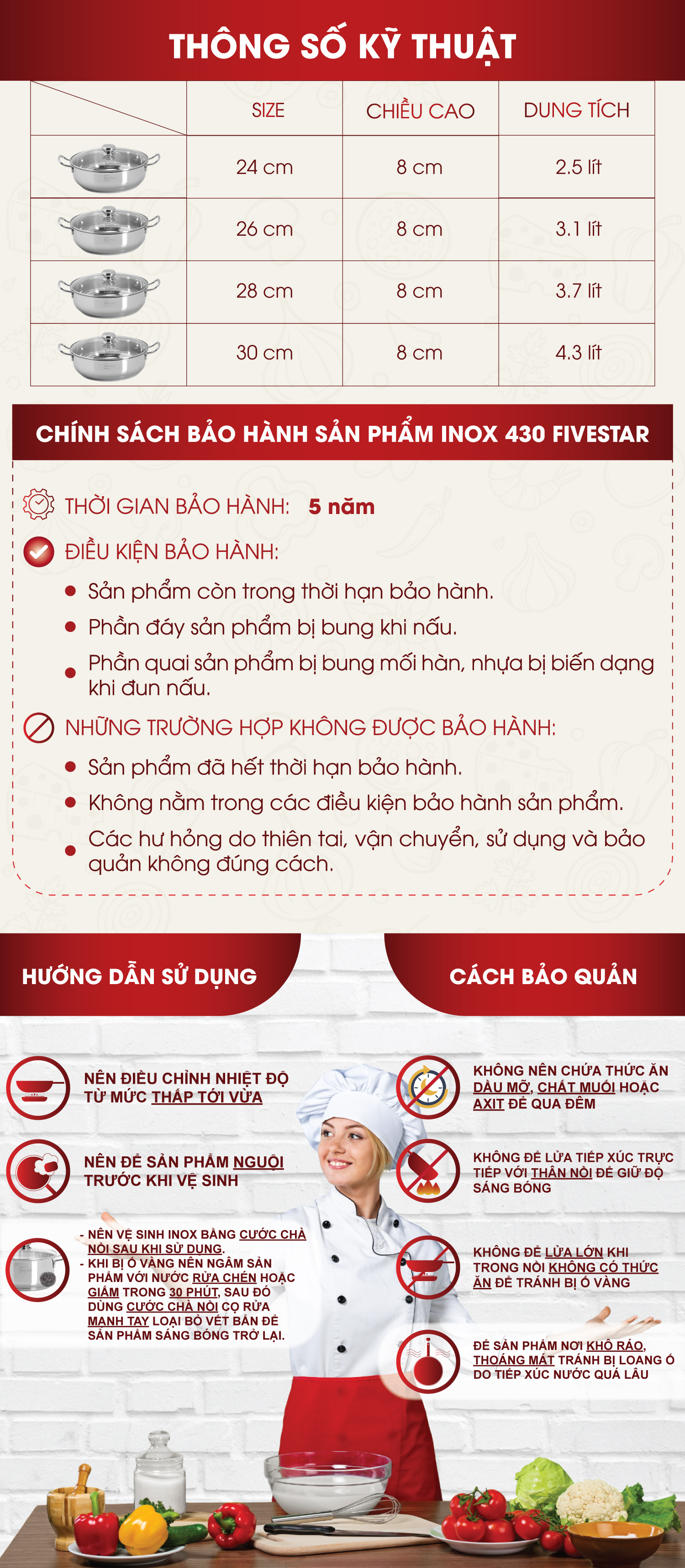 Nồi lẩu um xào đa năng đáy từ Five star nắp kính