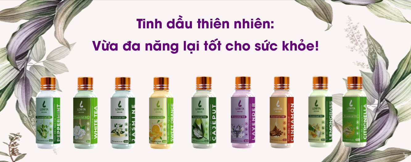 Tinh dầu thiên nhiên LORITA - Tinh dầu Việt Nam nguyên chất 100% nhiều mùi hương, dung tích - Mùi thơm tự nhiên dễ chịu, giúp tỉnh táo, thoải mái, giảm đau nhức