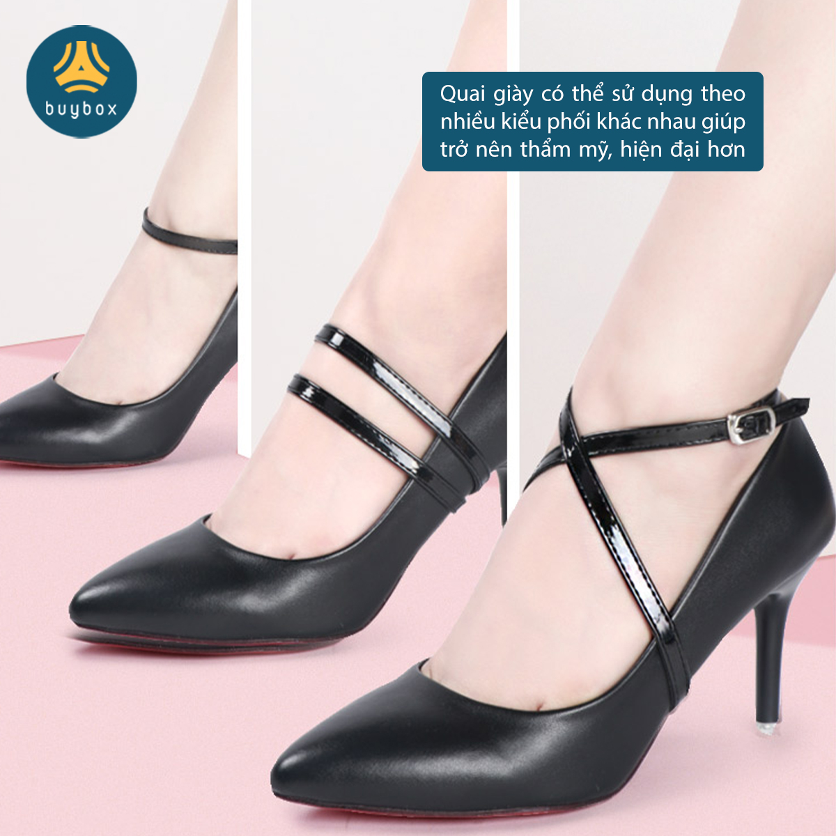Dây giày chéo chữ X chống tuột gót, nhấc chân dùng mang giày cao gót, không gây đau chân - BuyBox - BBPK322