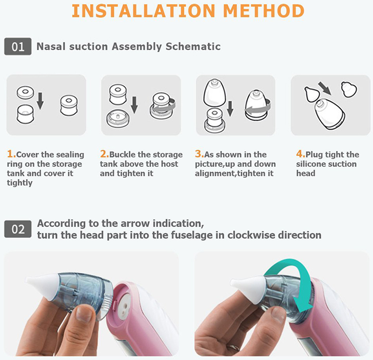 Baby Nasal Aspirator Safe Hygienic Nose Snot Cleaner Suction For Newborn Infant Toddler