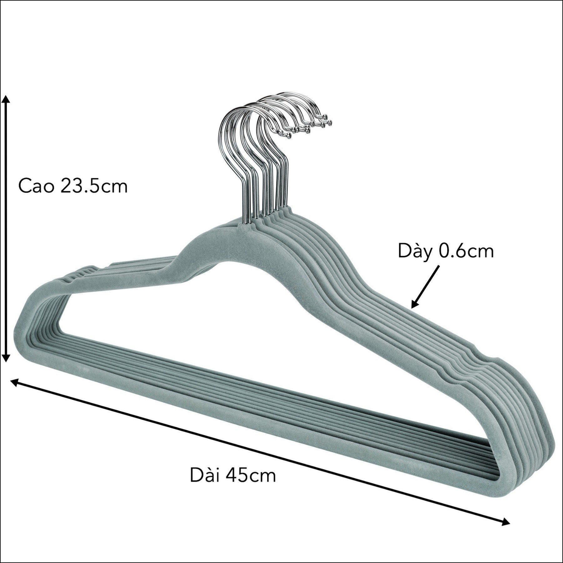 Móc Treo Quần Áo Máng Bọc Nhung MECK