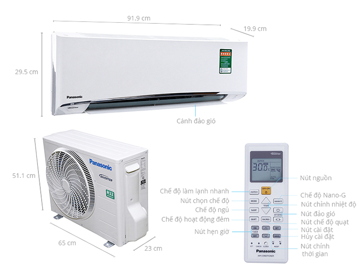 Điều Hòa Inverter Panasonic CU/CS-U9TKH-8 (8.700 BTU) - Hàng Chính Hãng