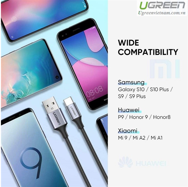 CáP Usb-A Sang Type C Cao CấP 2M MàU XáM Ugreen Us28860128 HàNg ChíNh HãNg