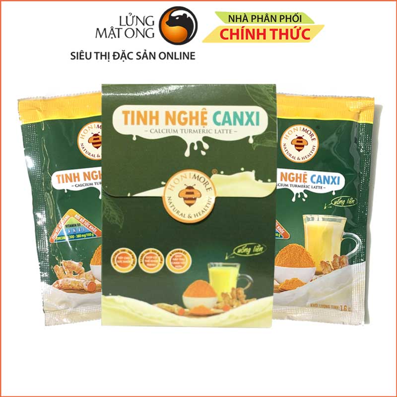 Set 2 gói Tinh bột nghệ Canxi Honimore 16g - Thơm ngon - Da đẹp - Chắc xương 2