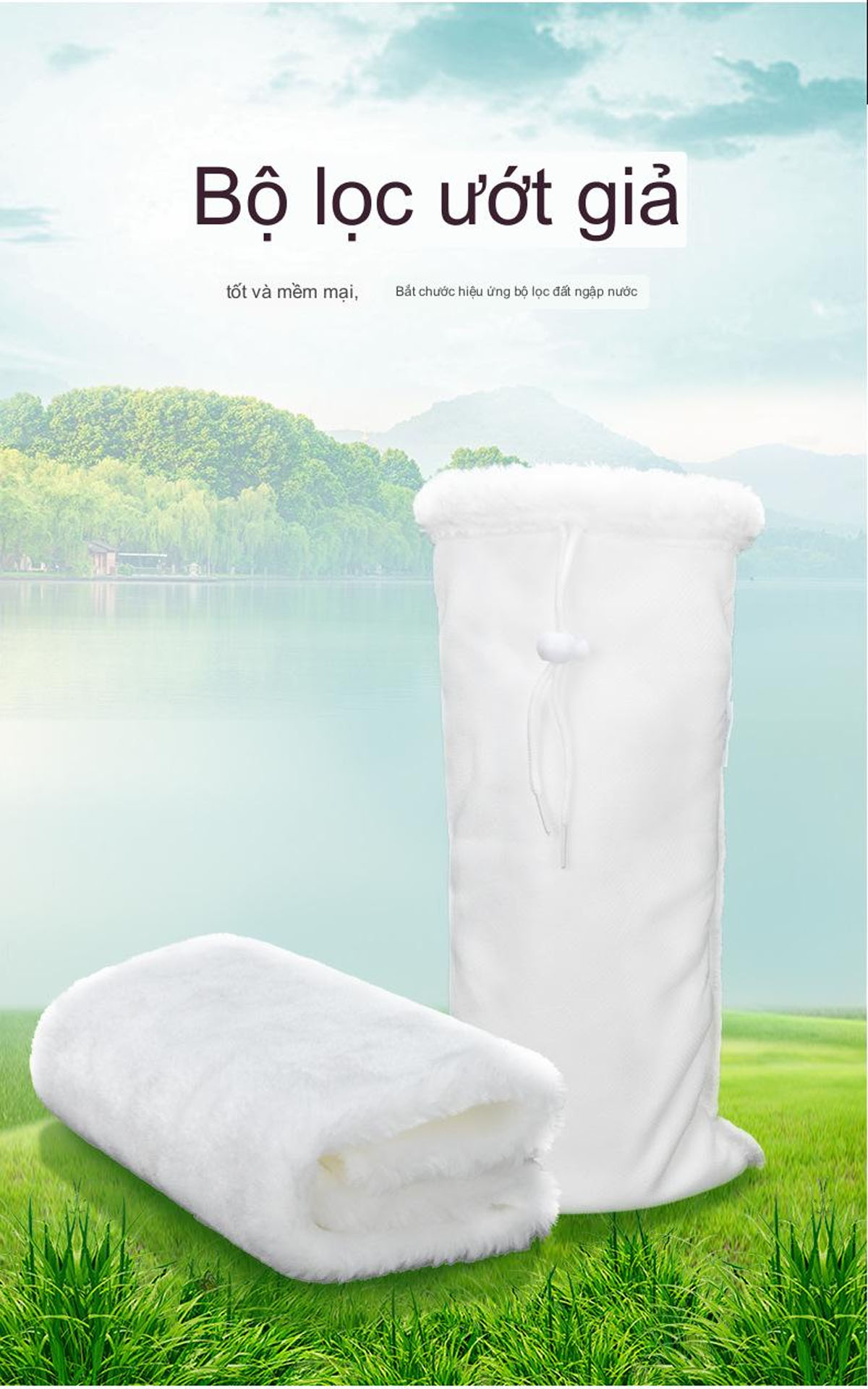 Túi Lọc Hồ Cá Loại To 20x54cm, 2 lớp siêu dầy, loại bỏ cặn bẩn, chống tràn bể cá