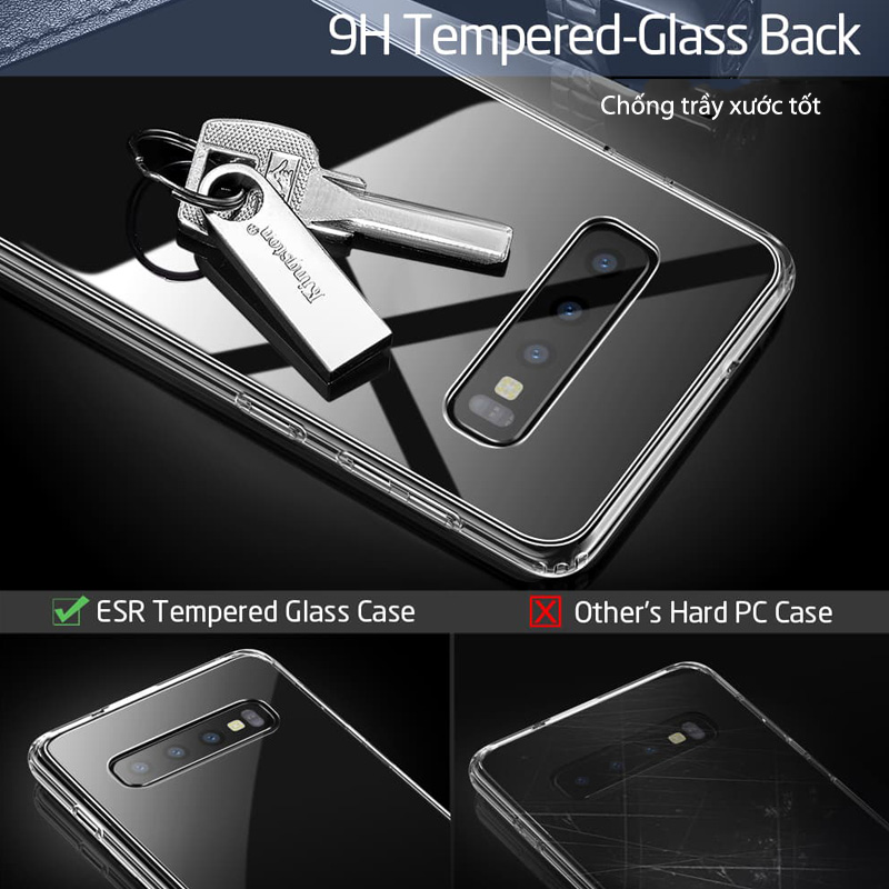 Ốp lưng Samsung Galaxy S10 Plus ESR Mimic Tempered Glass