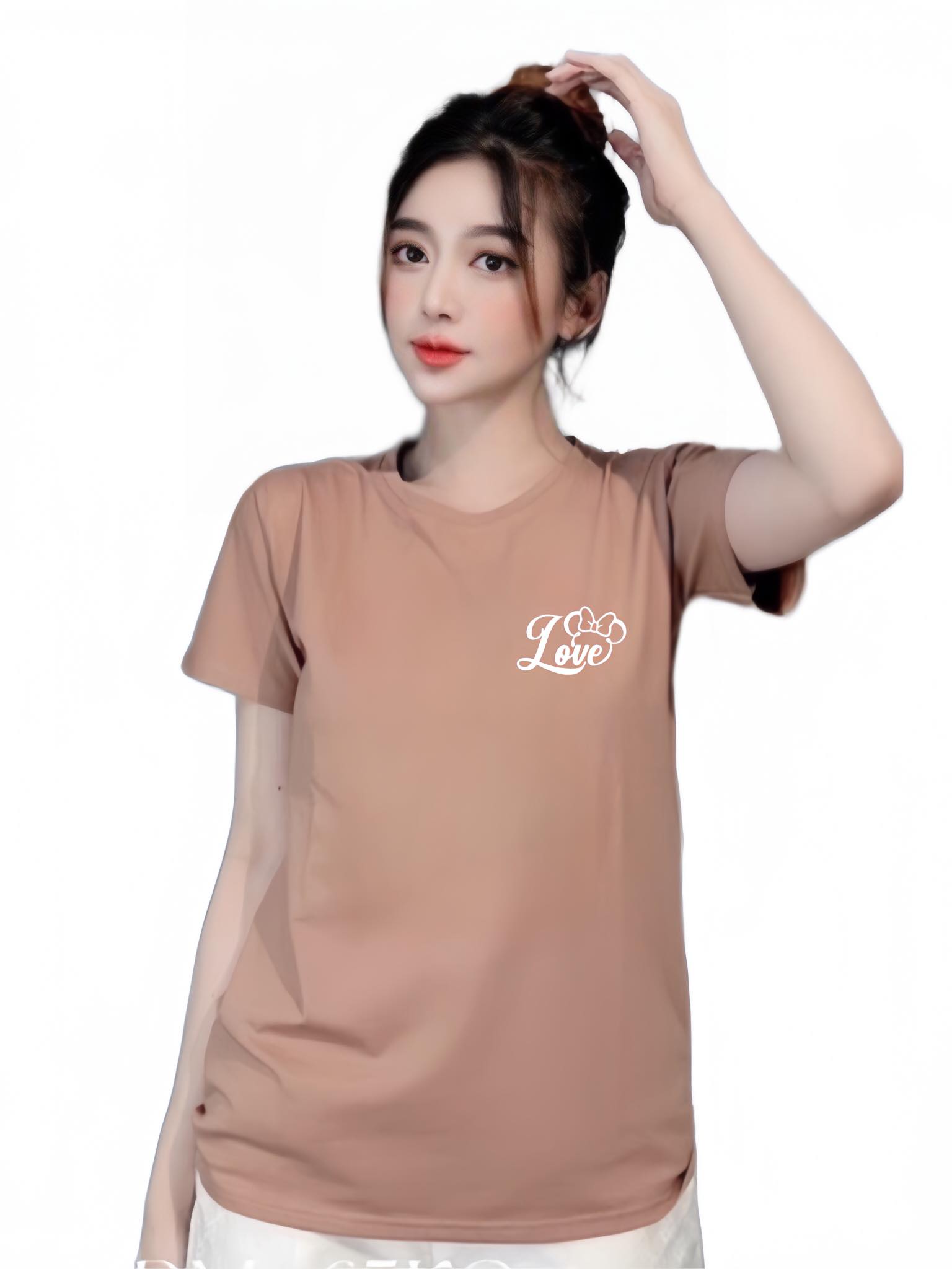 Áo thun nữ MXM cổ tròn form rộng in chữ Love thun cotton 4 chiều từ 45-60kg ( ANU067 )