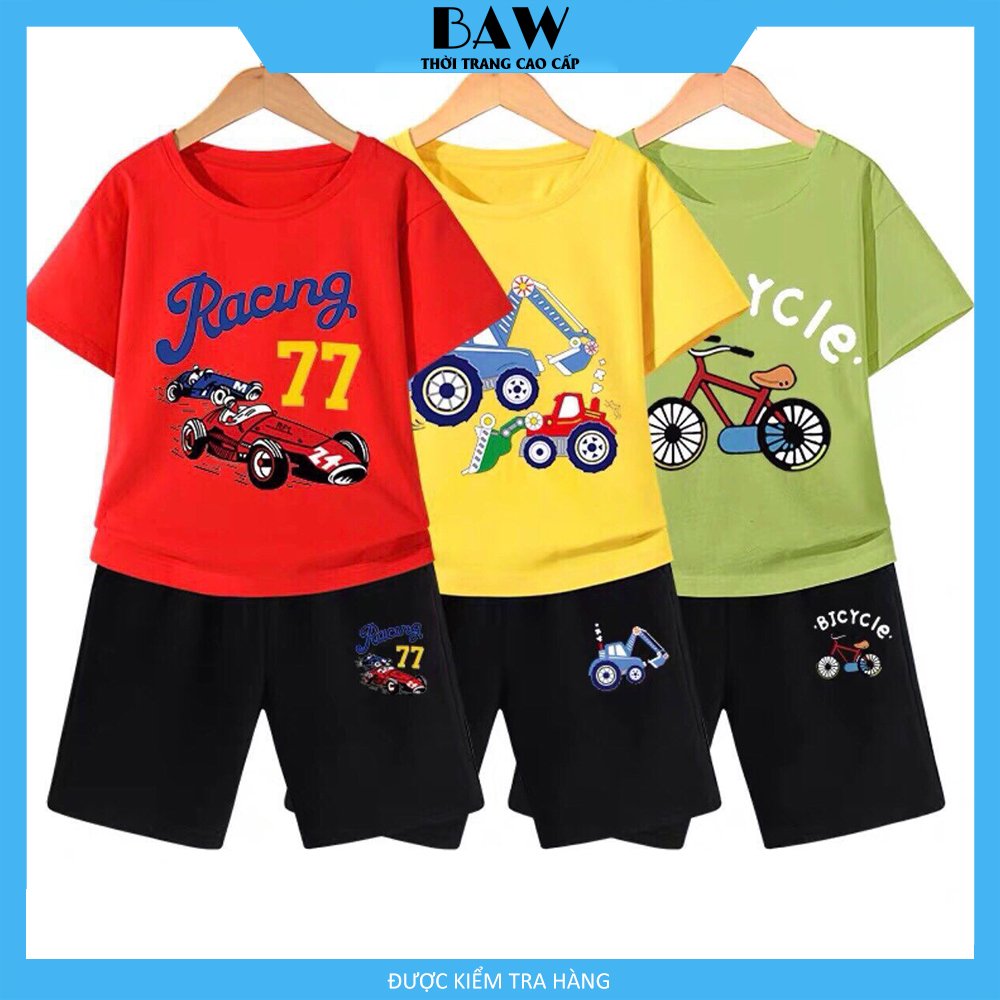 Set Đồ Bé Trai phong cách hàn quốc, chất thun cotton mát mịn thấm hút mồ hôi, thời trang trẻ em thương hiệu BAW mã 137-138-139 2