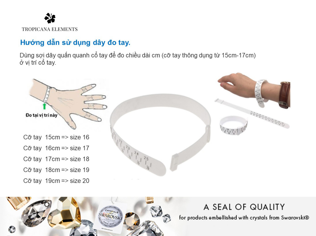Hướng dẫn đo size chọn vòng tay.