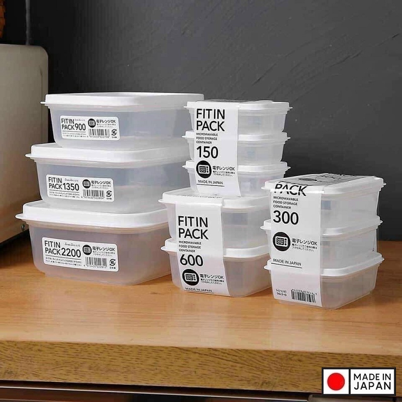 Hộp nhựa đựng thực phẩm nắp déo Fitin Pack các cỡ nội địa Nhật Bản