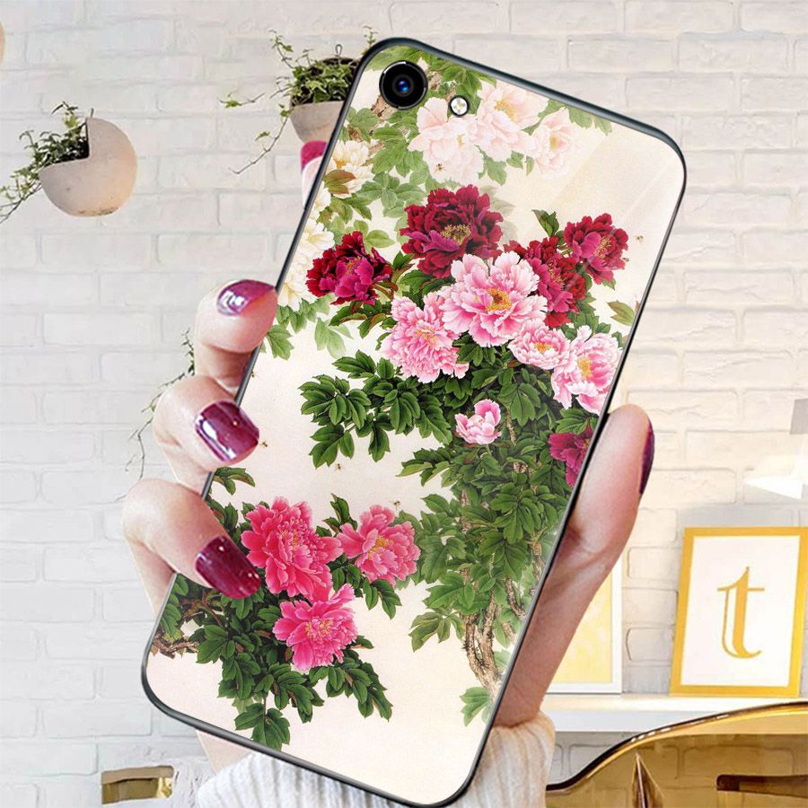 Ốp kính cường lực cho điện thoại Oppo A39/NEO9S - mẫu đơn MS MAUDON038