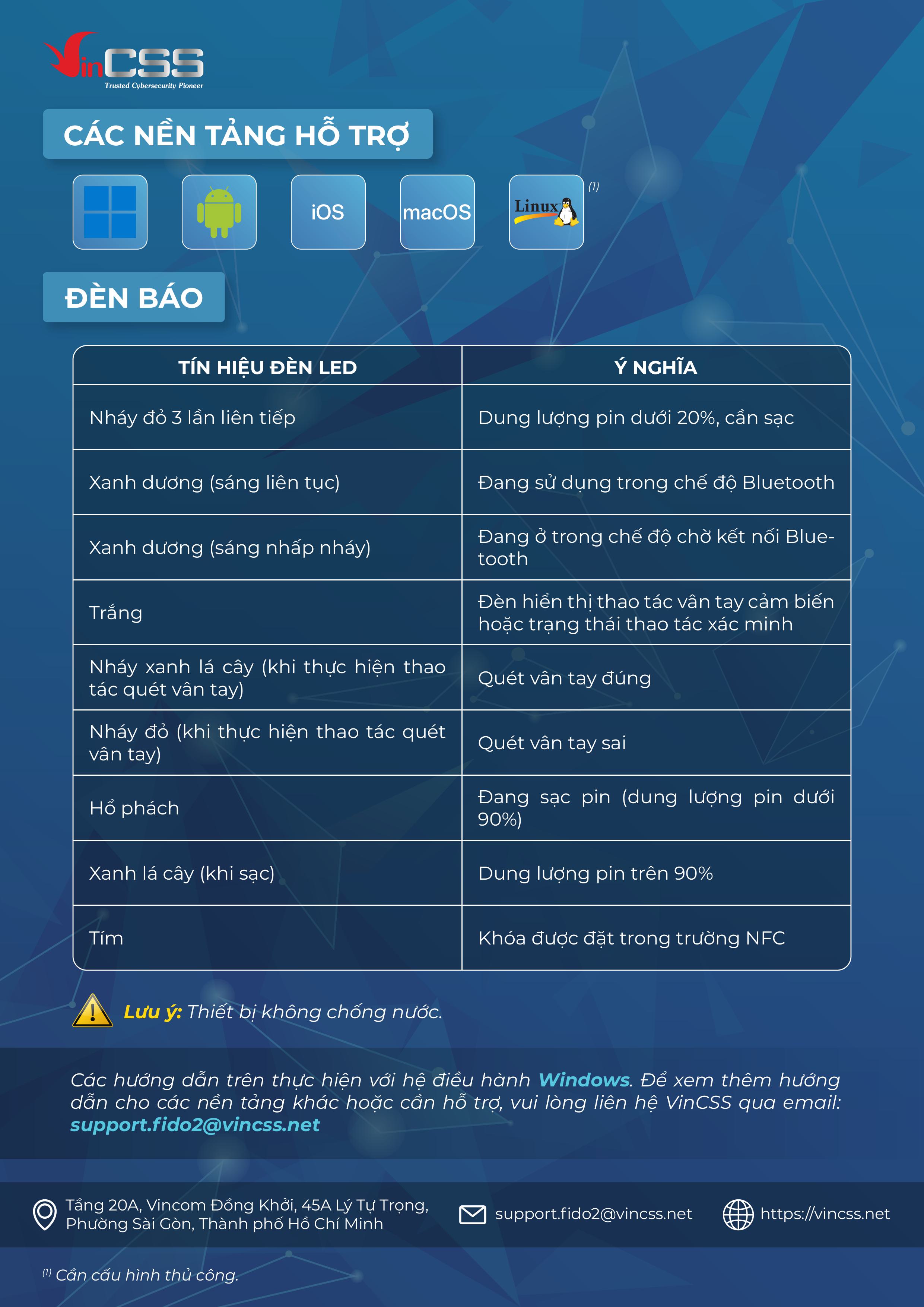 Khóa bảo mật VinCSS FiDO2® Fingerprint (NFC/Bluetooth/USB-C) - Multi Factor authentication (MFA) - Security Key and passkey - Chuẩn FIDO2 - Bảo vệ tài khoản online -  Hàng chính hãng