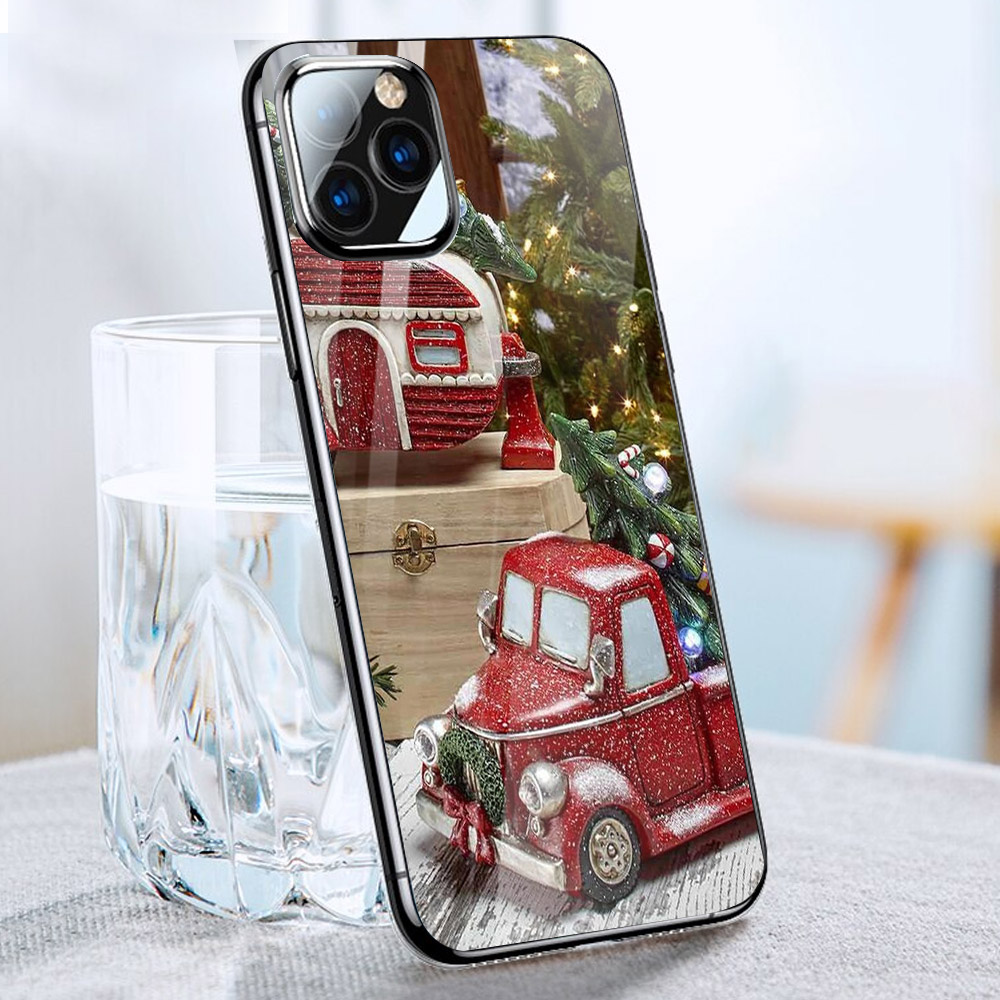 Ốp điện thoại kính cường lực cho máy iPhone 11 Pro Pro Pro - giáng sinh đầm ấm MS GSDA021