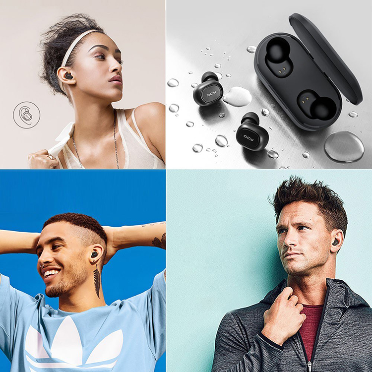 Global Version Xiaomi QCY T2C TWS BT Wireless Earphones with Dual Microphone 800mAh Charging Box Stereo BT Headsets Black