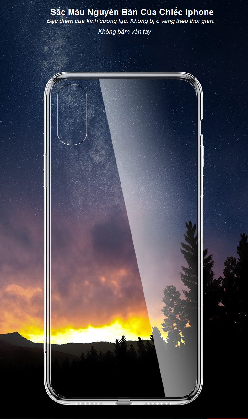 Ốp Lưng Kính Cường Lực Trong Suốt, Viền Máy Dẻo Dành Cho Iphone X / XS/ XS Max / XR /  7 8 PLus Hàng Chính Hãng Helios