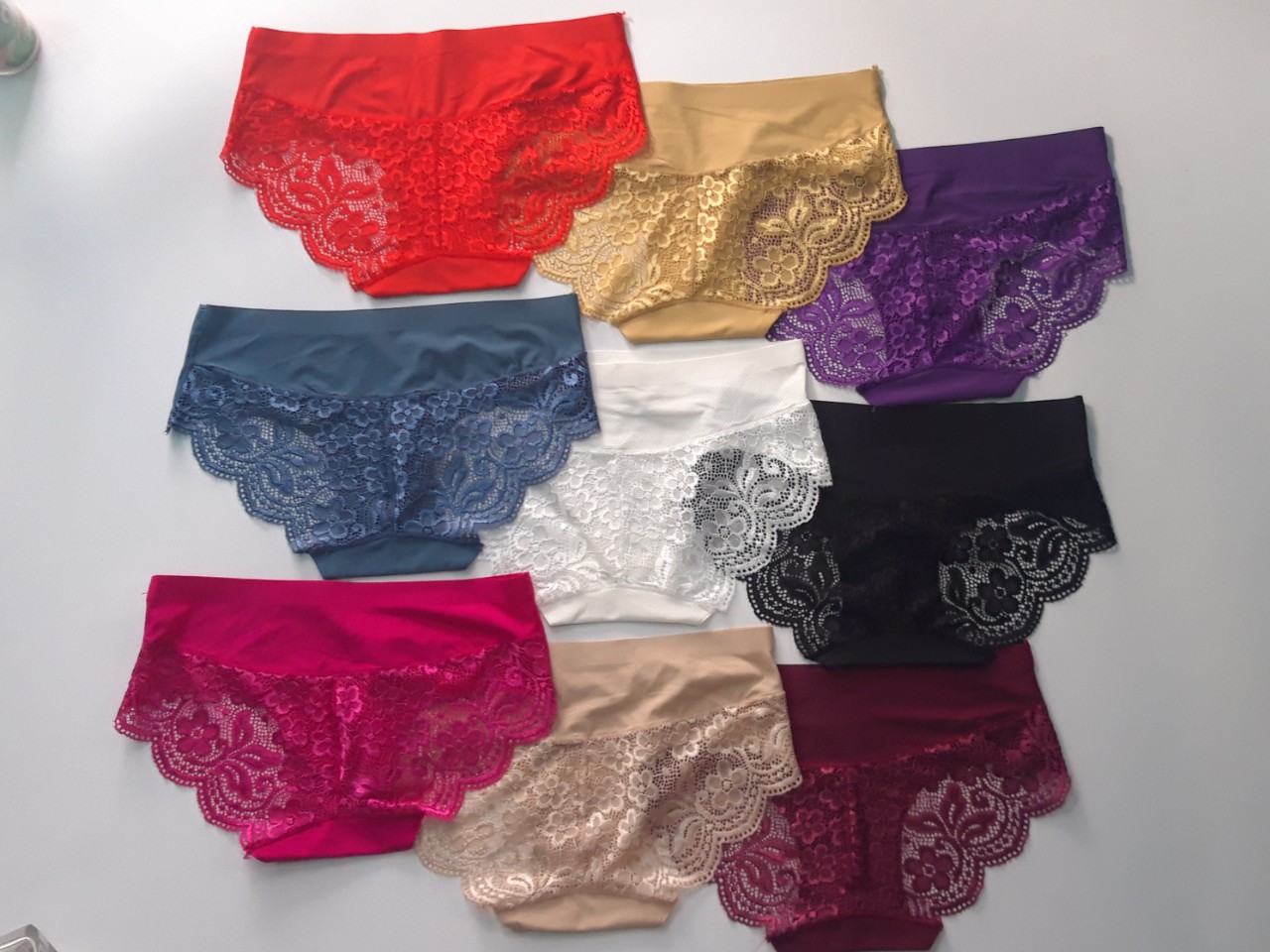 Combo 10 Quần Lót Nữ Vải Su Thông Hơi Phối Ren Sexy- Giao Nhiều Màu