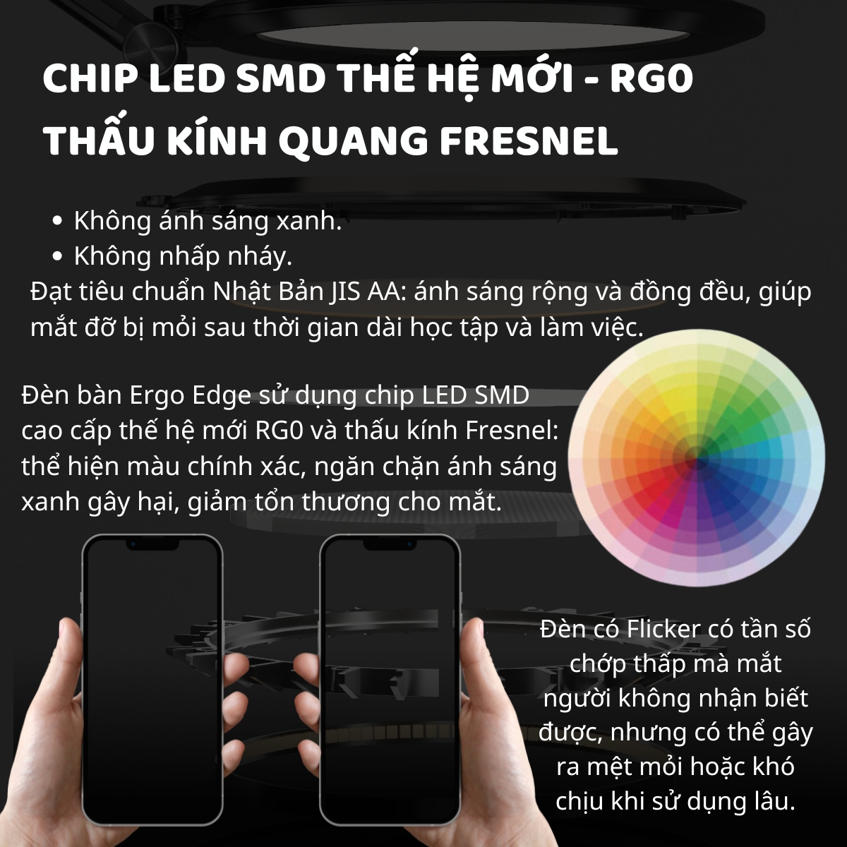 Đèn bàn học bảo vệ mắt DandiHome Ergo Edge chống cận để làm việc, học tập có thể kéo dài và gấp gọn - 3 phiên bản