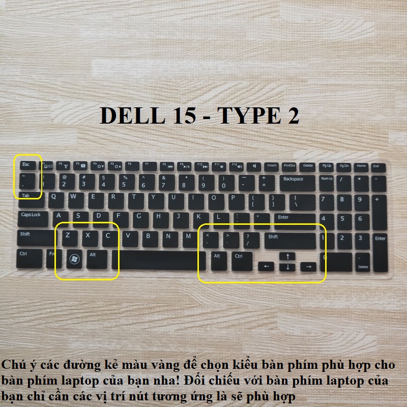 miếng silicon phủ bàn phím laptop dell 15.6 đến 17.7 inch