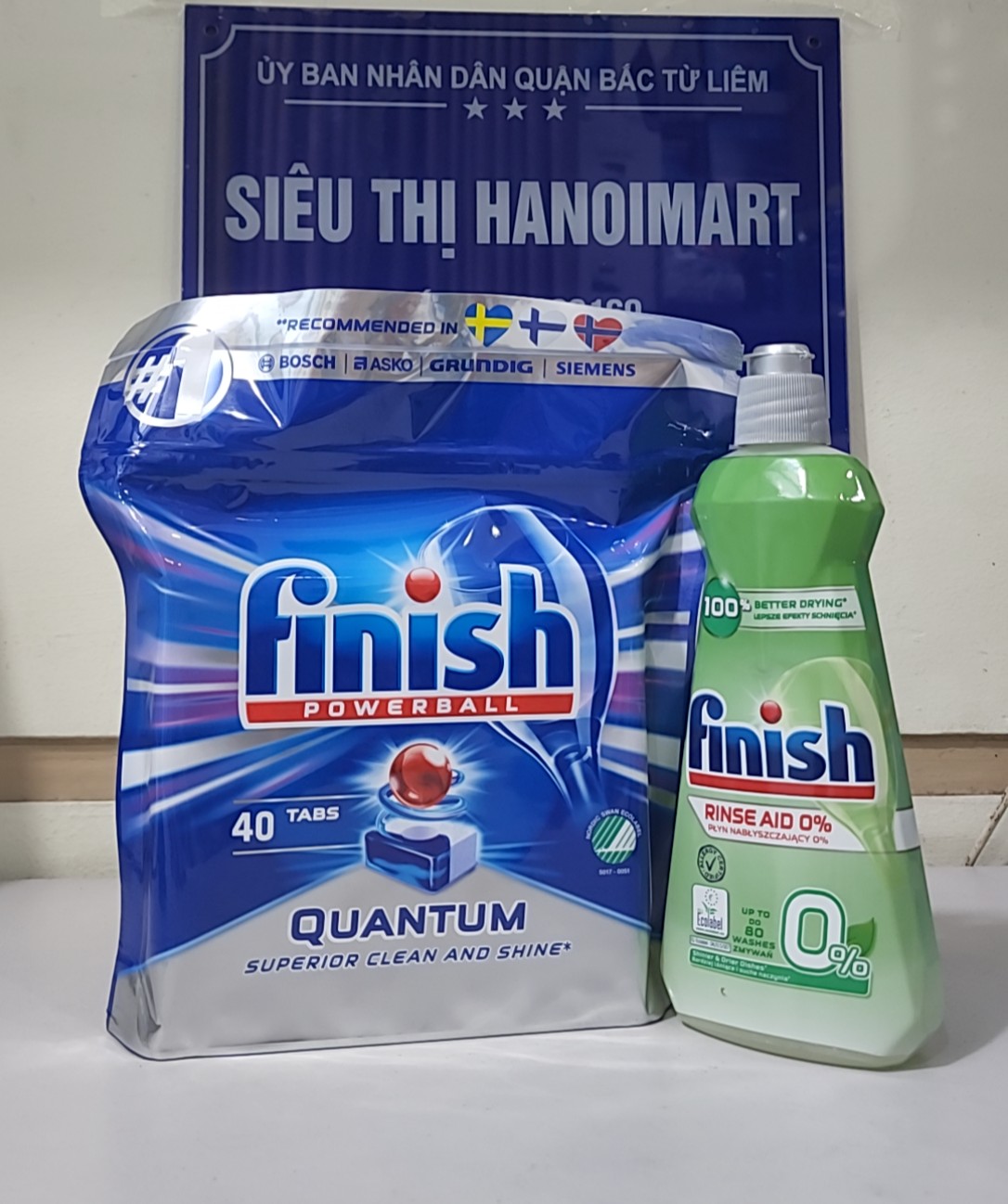 Combo Viên rửa bát Finish eco 40 viên + Bóng finish hữu cơ 400ml