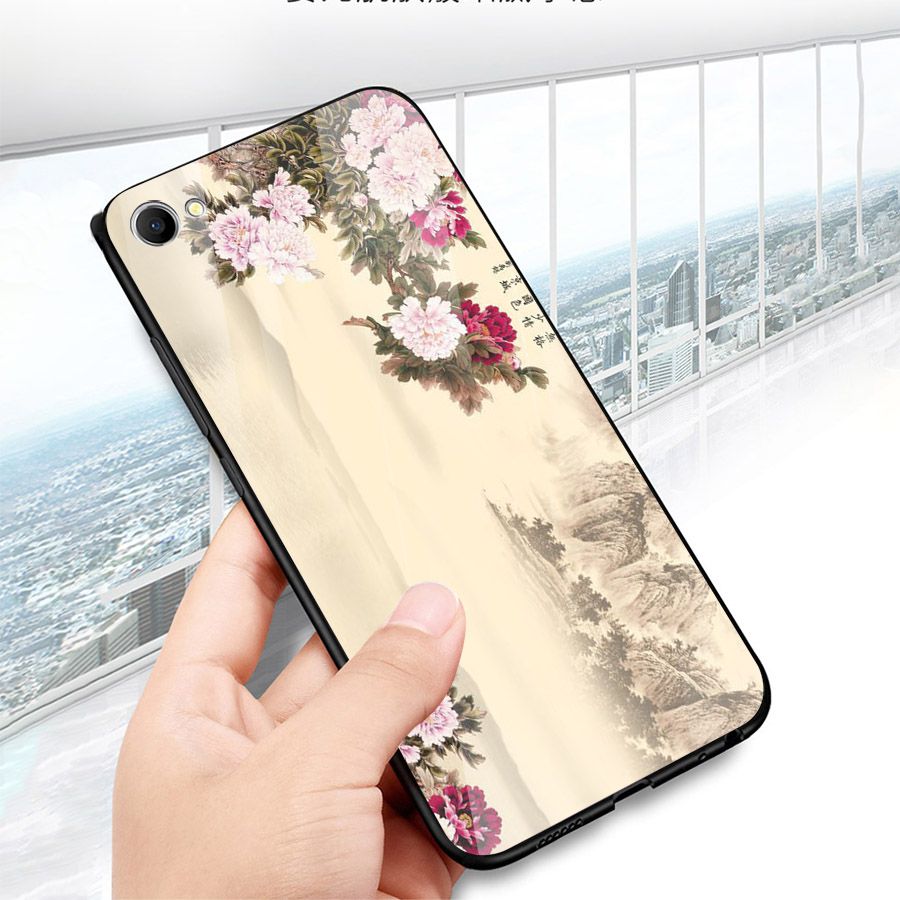 Ốp kính cường lực cho điện thoại Oppo A71 - mẫu đơn MS MAUDON012