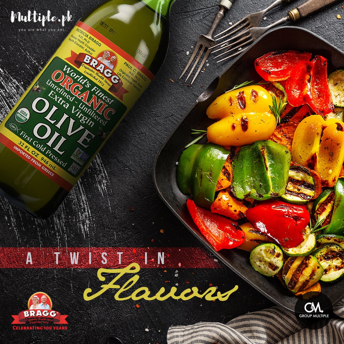 Dầu Olive nguyên chất ép lạnh hữu cơ (Extra Virgin) - Bragg