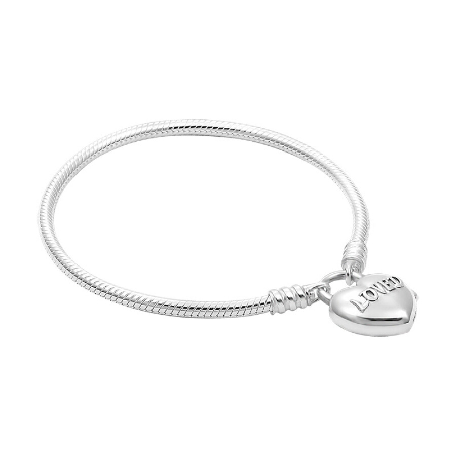 PPANDORA Pandora loves your heart-shaped cufflinks 925 silver bracelet 597806-17