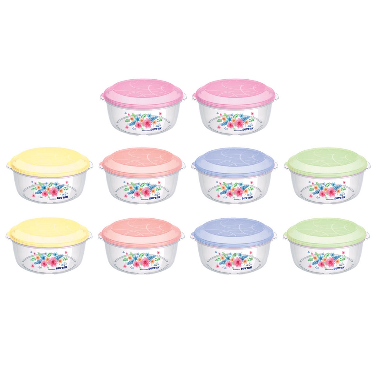 Combo 10 Thố Tròn Nhỏ Duy Tân 800 ml (Ø 15,5 x 7,7 cm) No.971