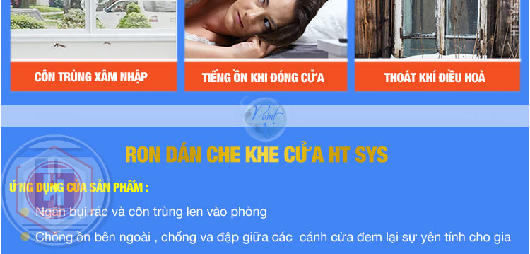 Cuộn Ron Dán Che Khe Cửa,Chân Cửa HT SYS - Chống Nước - Chống Gió Lùa - Chống Ồn - Bụi Bẩn - Ngăn Côn Trùng