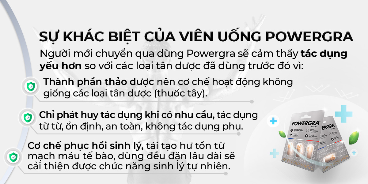 Viên uống phục hồi và tăng cường sức khỏe sinh lý nam giới Powergra (Super Gold Magic) - Vỉ dùng thử 3 viên