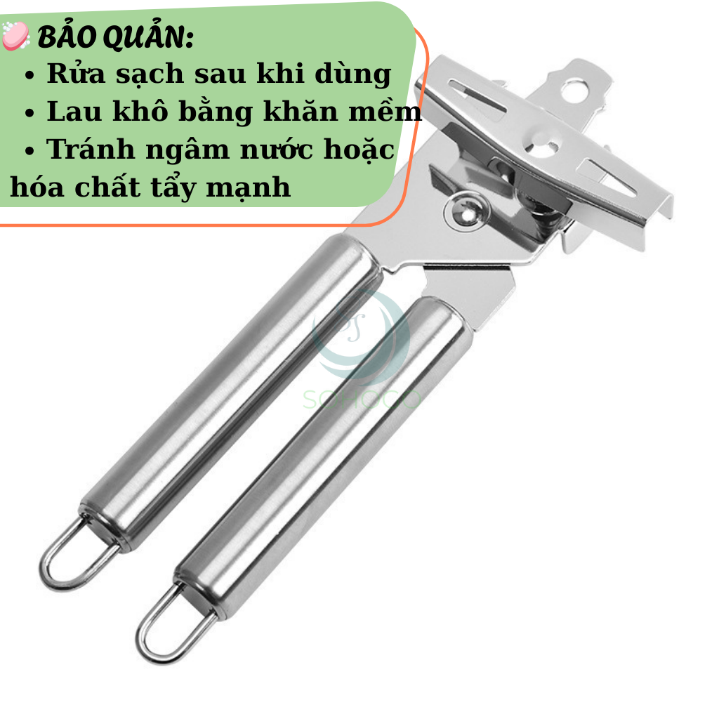 Dụng cụ khui đồ hộp thép không gỉ- Cần kẹp mở hộp đa năng tay cầm đôi