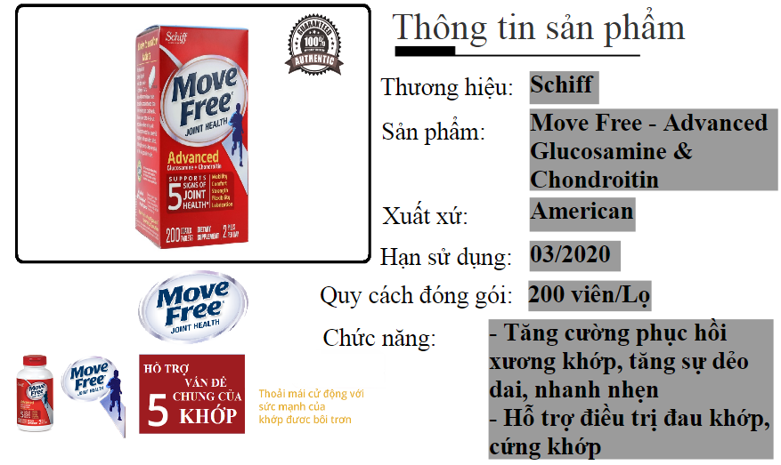 trị đau nhức xương khớp Schiff Move Free Mỹ