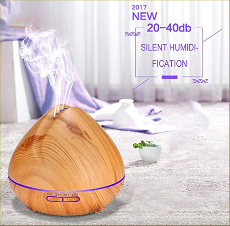 Máy Khuếch Tán Tinh Dầu Quả Đào Gỗ Vàng Lorganic Fx2024 + Tinh Dầu Sả Chanh Lgn0275 (10ml)