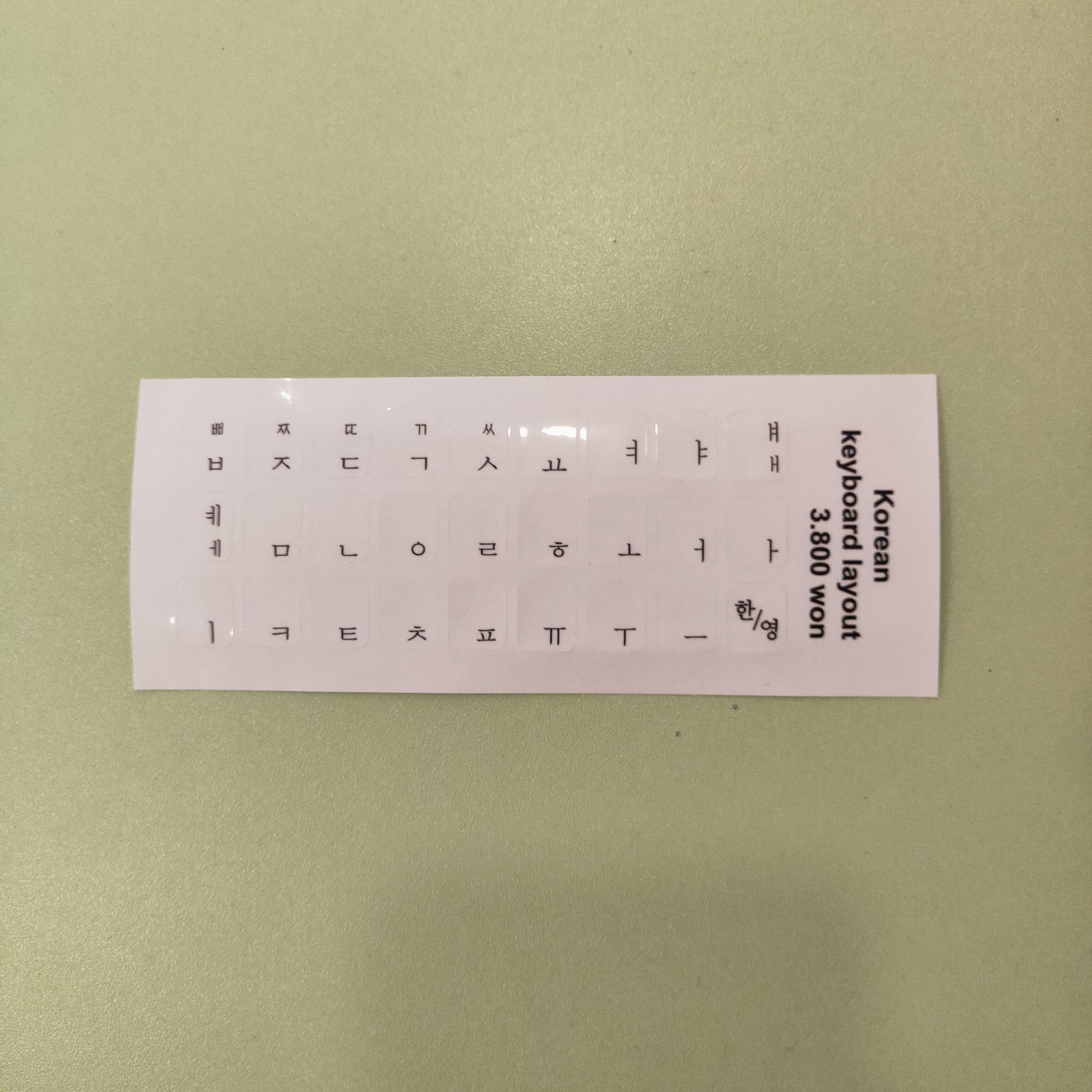miếng dán bàn phím tiếng hàn trong suốt chữ đen