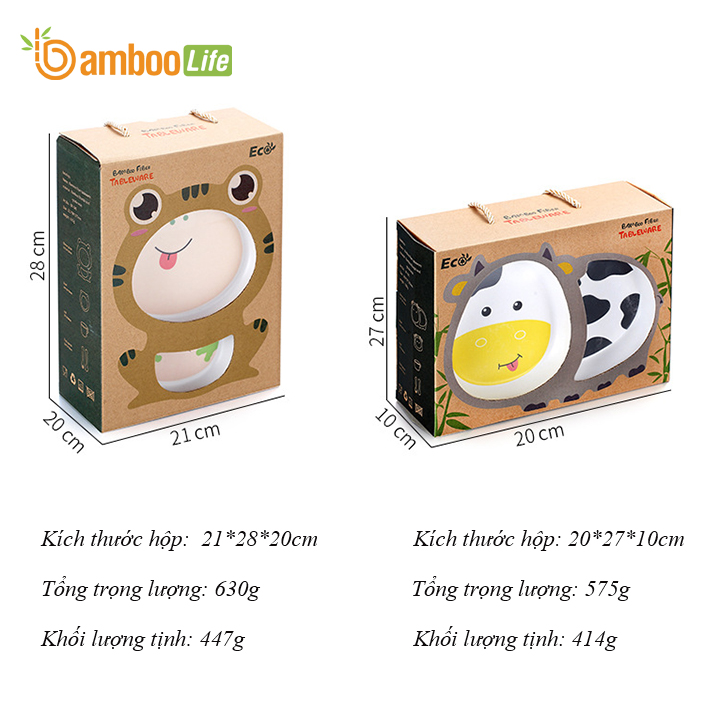 Bộ khay ăn cho bé Bamboo Life BL040 hàng chính hãng từ sợi tre thiên nhiên Dụng cụ ăn dặm cho bé Bộ chén bát ăn dặm cho bé Đồ dùng ăn dặm cho bé 5