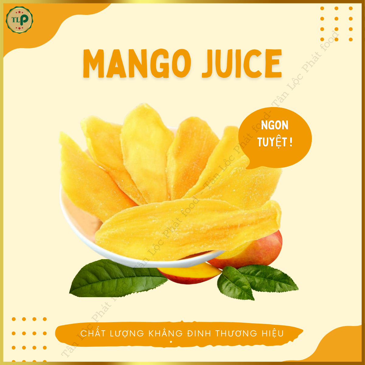 XOÀI SẤY DẺO TÂN LỘC PHÁT BỊCH 150G - THƠM DẺO KHÔNG XƠ - ĐỒ ĂN VẶT YÊU THÍCH