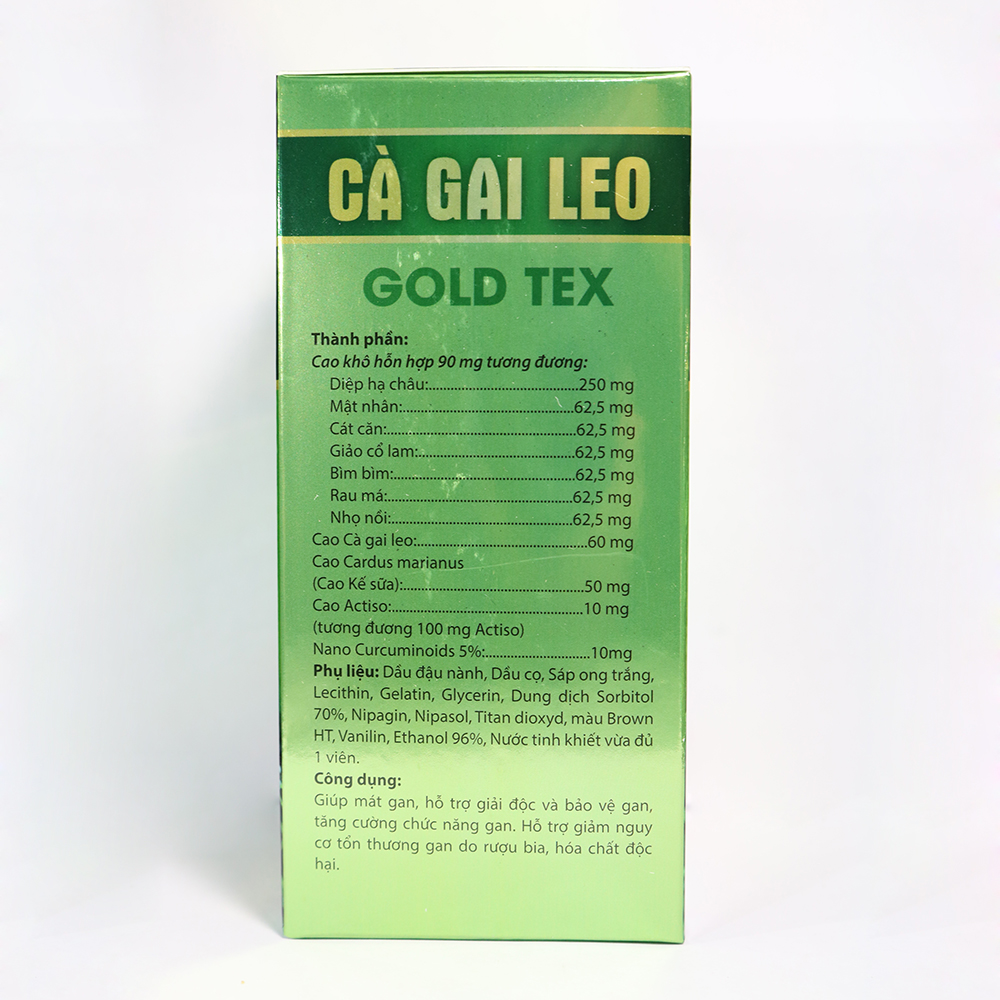 Viên uống bổ gan Cà Gai Leo Gold Tex mát gan, giải độc gan, hạ men gan