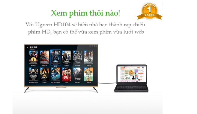 Cáp HDMI Ugreen HD104 10110 (10m) - Đen - Hàng Chính Hãng - Hàng Chính Hãng