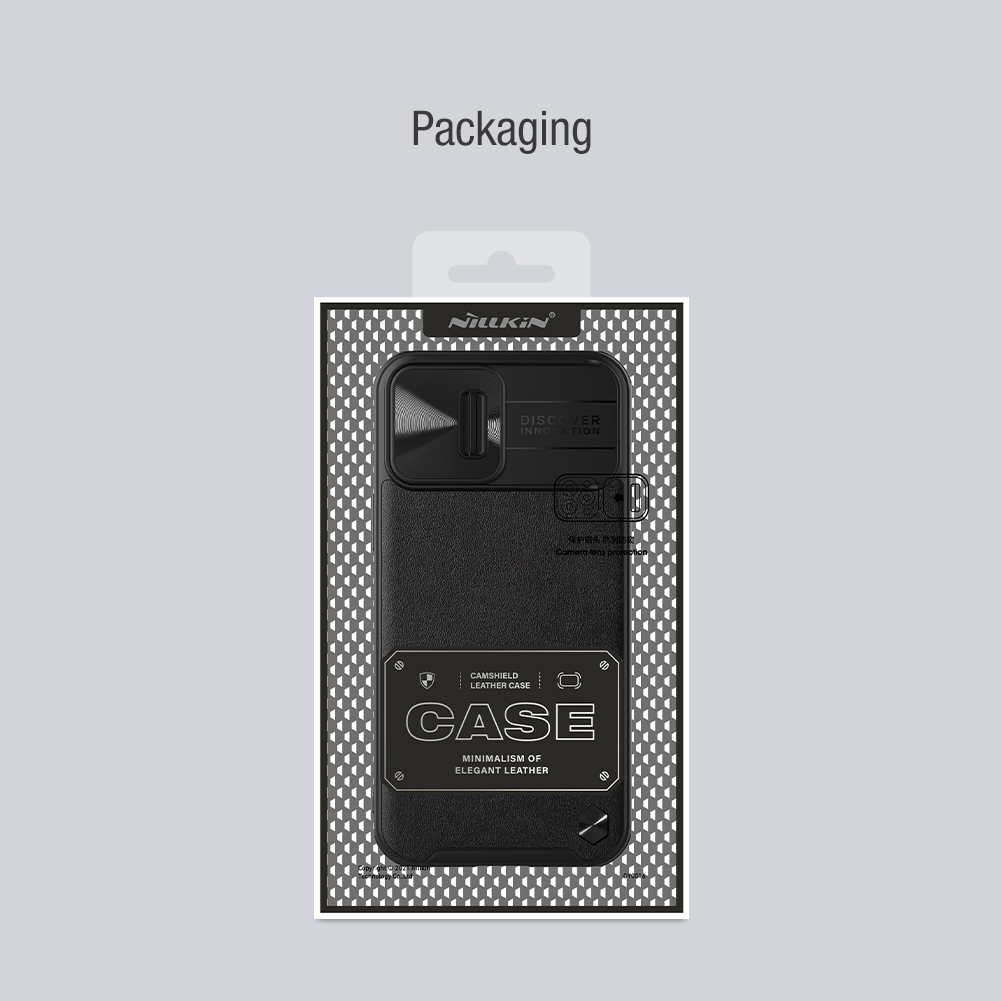 Ốp Nillkin bảo vệ Camera cho iPhone 13 / 13 Pro / 13 Pro Max Nillkin CamShield Leather Case nắp đậy bảo vệ Camera - Hàng Nhập Khẩu