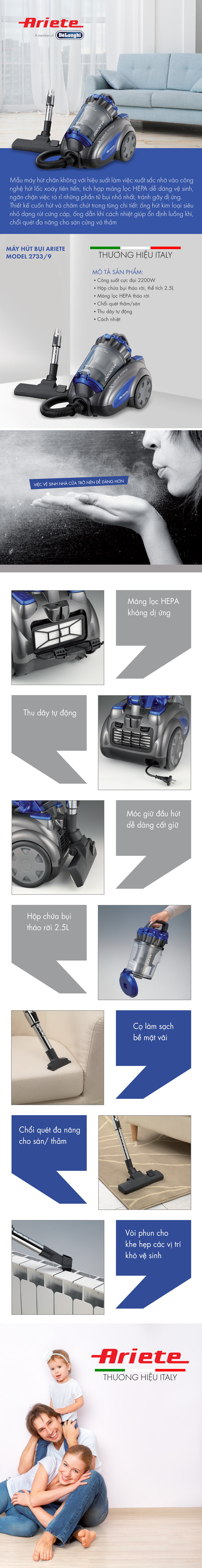 Hút bụi/Extreme Force Ariete MOD. 2733/9