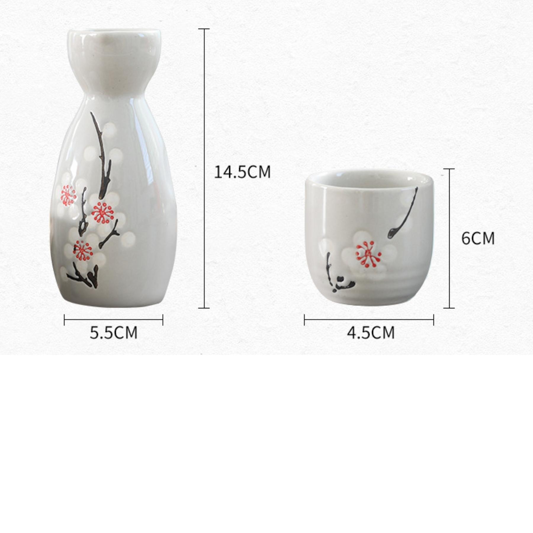 Bộ bình rượu gốm sứ Sakura phong cách Nhật Bản Cổ Điển, Bộ bình rượu Sake cao cấp
