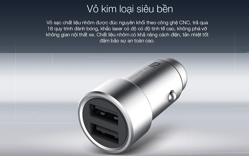 Sạc Xe Hơi Xiaomi 2 cổng USB