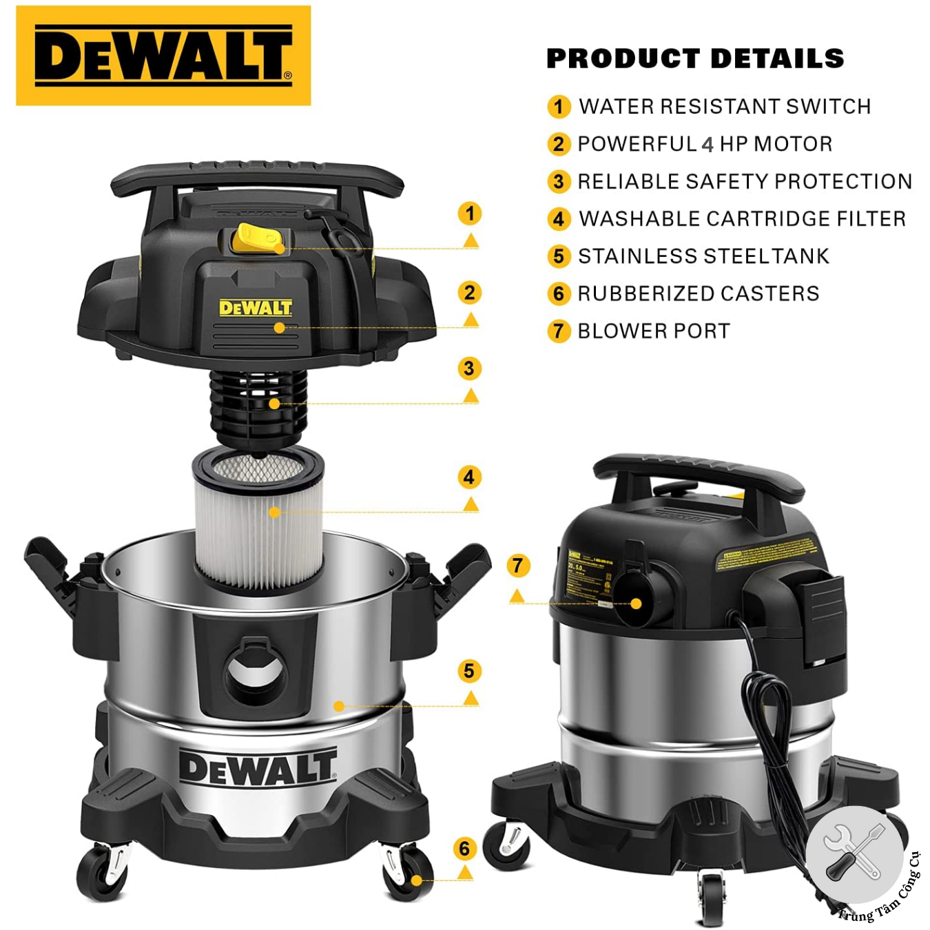 May hut bui DeWALT DXV25S