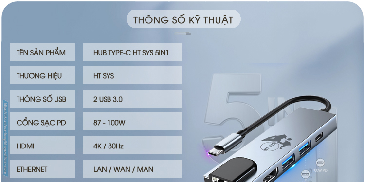 hub chia usb, hub type c ht sys 5in1