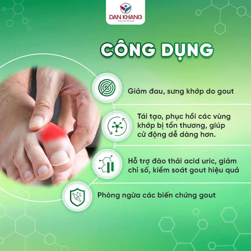Viên uống Hỗ Trợ Kiểm Soát Các Bệnh Về Gout, Hỗ Trợ Giảm Đau Do Gout Baigout (Hộp 20 Viên)