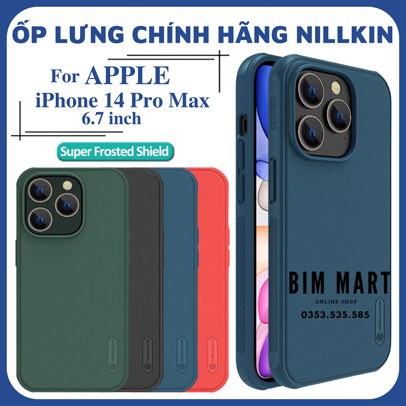 Ốp lưng chính hãng Nillkin dành cho iPhone 14 Pro Max dạng sần - Hàng Nhập Khẩu
