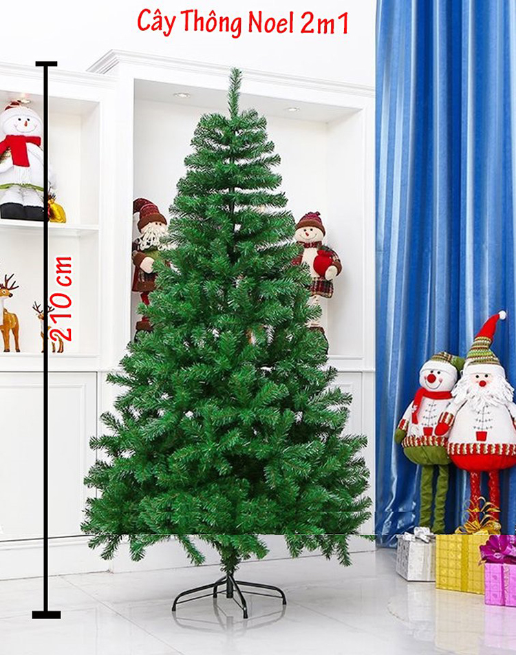 Cây Thông Noel Loại Đẹp Tán Rộng, Lá Xanh Dày, Đế Chân Sắt Công Nghệ Hàn Quốc Tặng Kèm Dây Và Ngôi Sao Kim Tuyến (Quà Tặng Màu Ngẫu Nhiên)