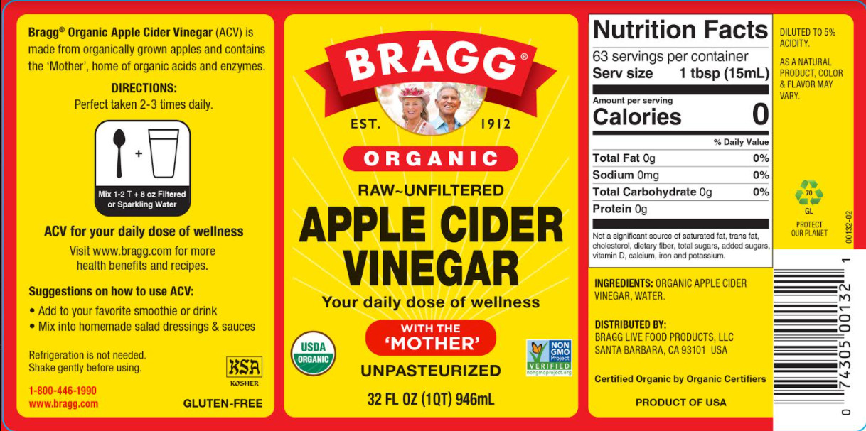 Giấm táo hữu cơ Organic Bragg 946ml (2 chai)