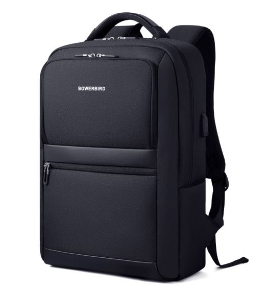 BOWERBIRD backpack bag 15.6-inch business casual charging anti-theft male backpack 1185090811 black